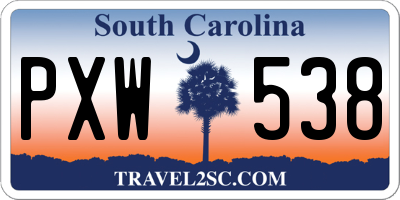 SC license plate PXW538