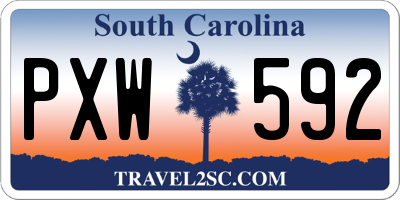 SC license plate PXW592