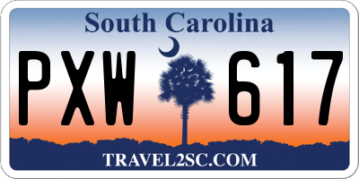 SC license plate PXW617