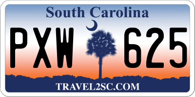 SC license plate PXW625