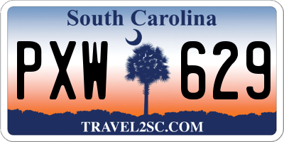 SC license plate PXW629