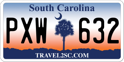 SC license plate PXW632