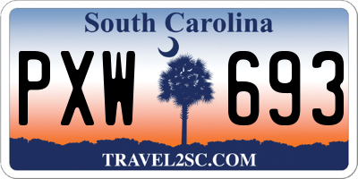 SC license plate PXW693
