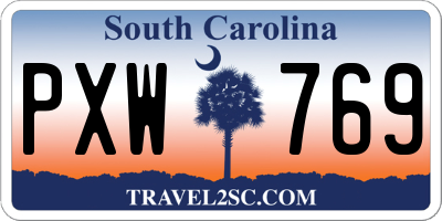 SC license plate PXW769
