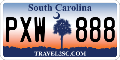 SC license plate PXW888