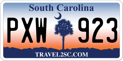 SC license plate PXW923