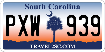 SC license plate PXW939