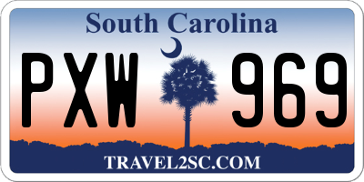 SC license plate PXW969