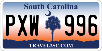 SC license plate PXW996