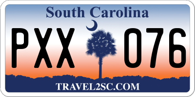 SC license plate PXX076