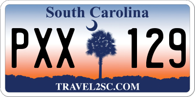 SC license plate PXX129
