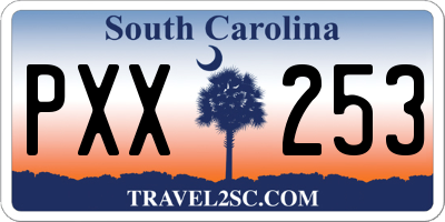 SC license plate PXX253