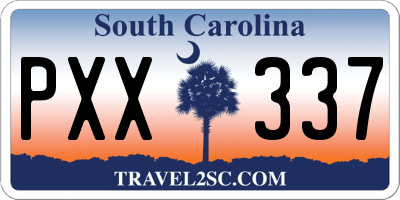 SC license plate PXX337