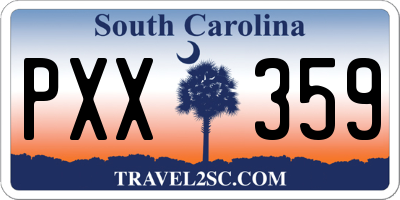 SC license plate PXX359