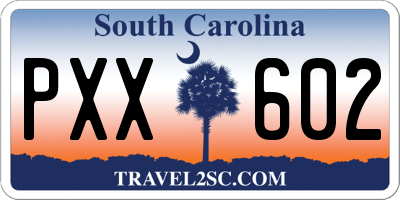SC license plate PXX602