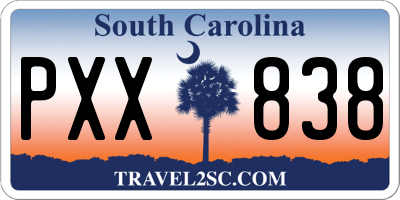 SC license plate PXX838