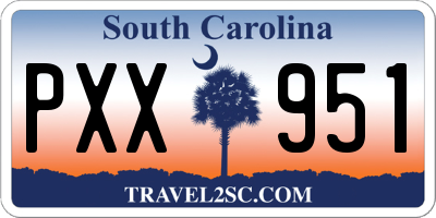 SC license plate PXX951