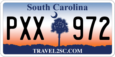 SC license plate PXX972