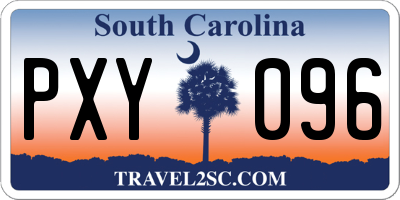 SC license plate PXY096