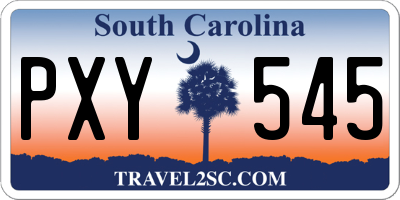 SC license plate PXY545