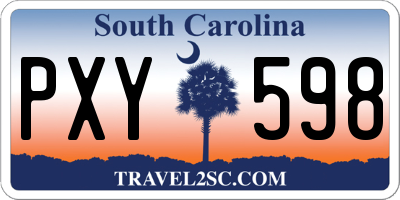 SC license plate PXY598