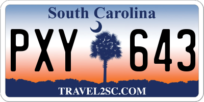 SC license plate PXY643