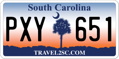 SC license plate PXY651