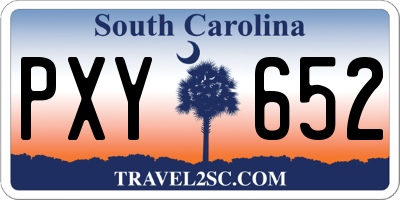 SC license plate PXY652