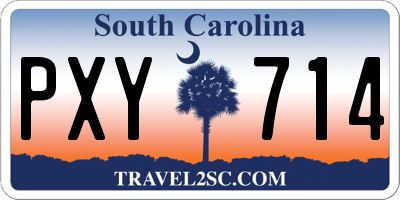 SC license plate PXY714