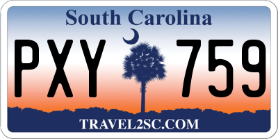 SC license plate PXY759