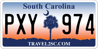 SC license plate PXY974
