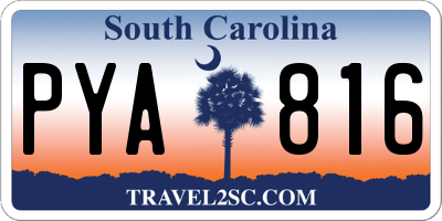 SC license plate PYA816