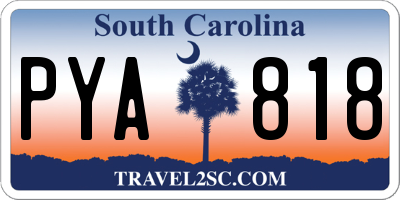 SC license plate PYA818