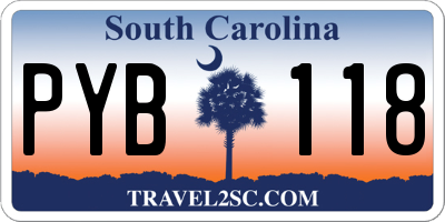 SC license plate PYB118