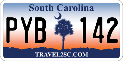SC license plate PYB142