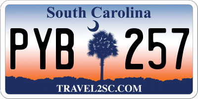 SC license plate PYB257