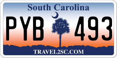 SC license plate PYB493