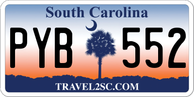 SC license plate PYB552