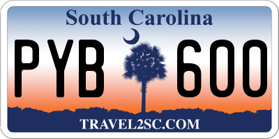 SC license plate PYB600
