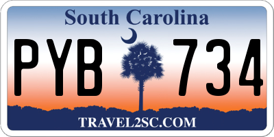 SC license plate PYB734