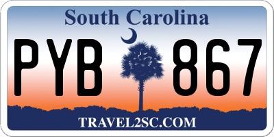 SC license plate PYB867