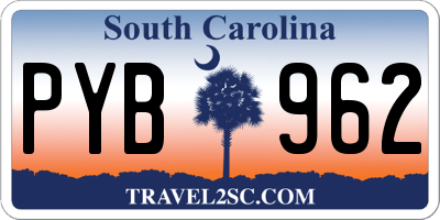 SC license plate PYB962