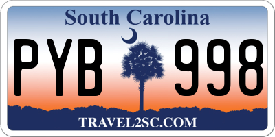 SC license plate PYB998