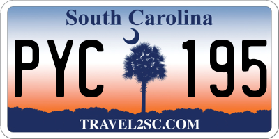 SC license plate PYC195