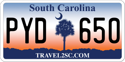 SC license plate PYD650