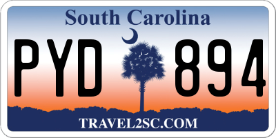 SC license plate PYD894