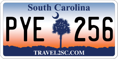 SC license plate PYE256