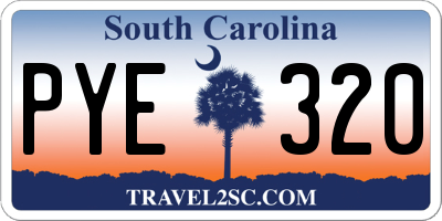 SC license plate PYE320