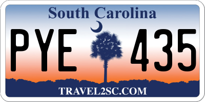 SC license plate PYE435