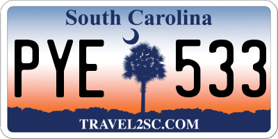 SC license plate PYE533